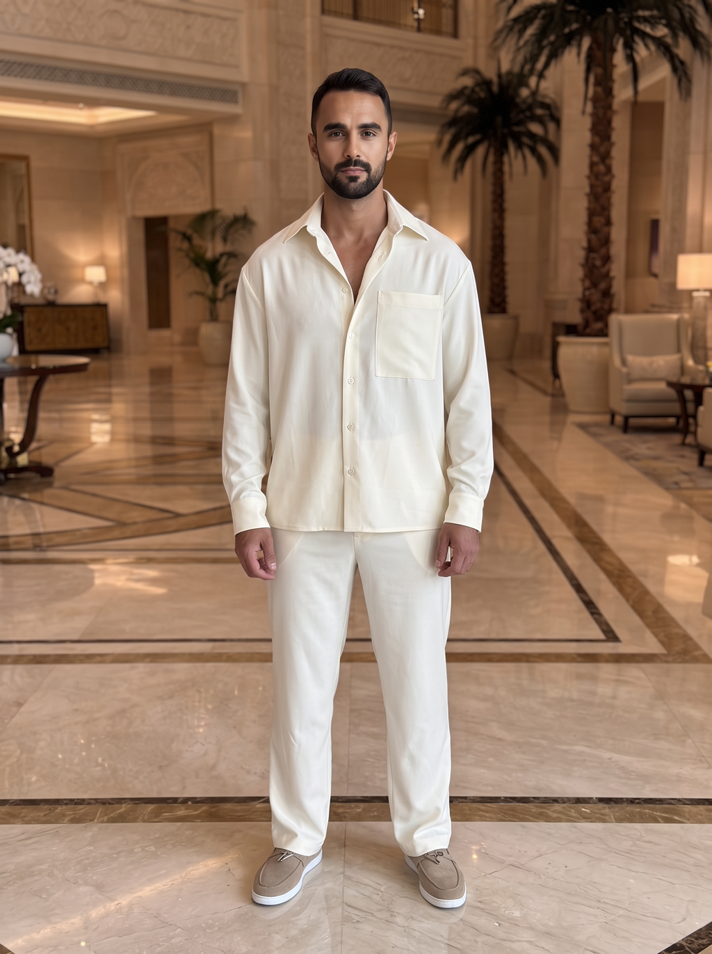 IVO Champagne suit set hotel lobby