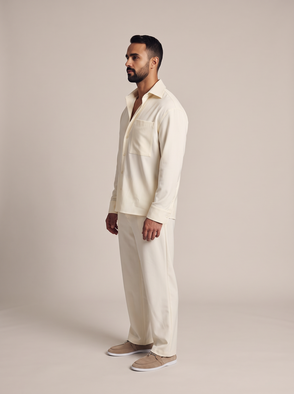 IVO Champagne suit set side
